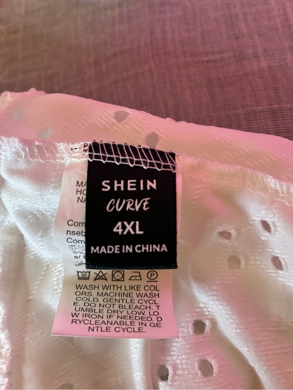 SHEIN Curve White Eyelet Off Shoulder Ruffle Mini Dress 4XL US 20 Boho - Picture 14 of 16